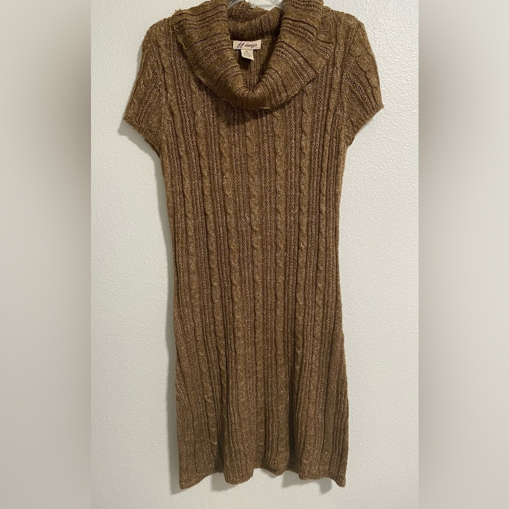 J. J. Always Brown Cable Knit Sweater Dress sz XL NWOT